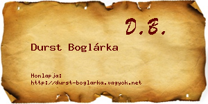 Durst Boglárka névjegykártya